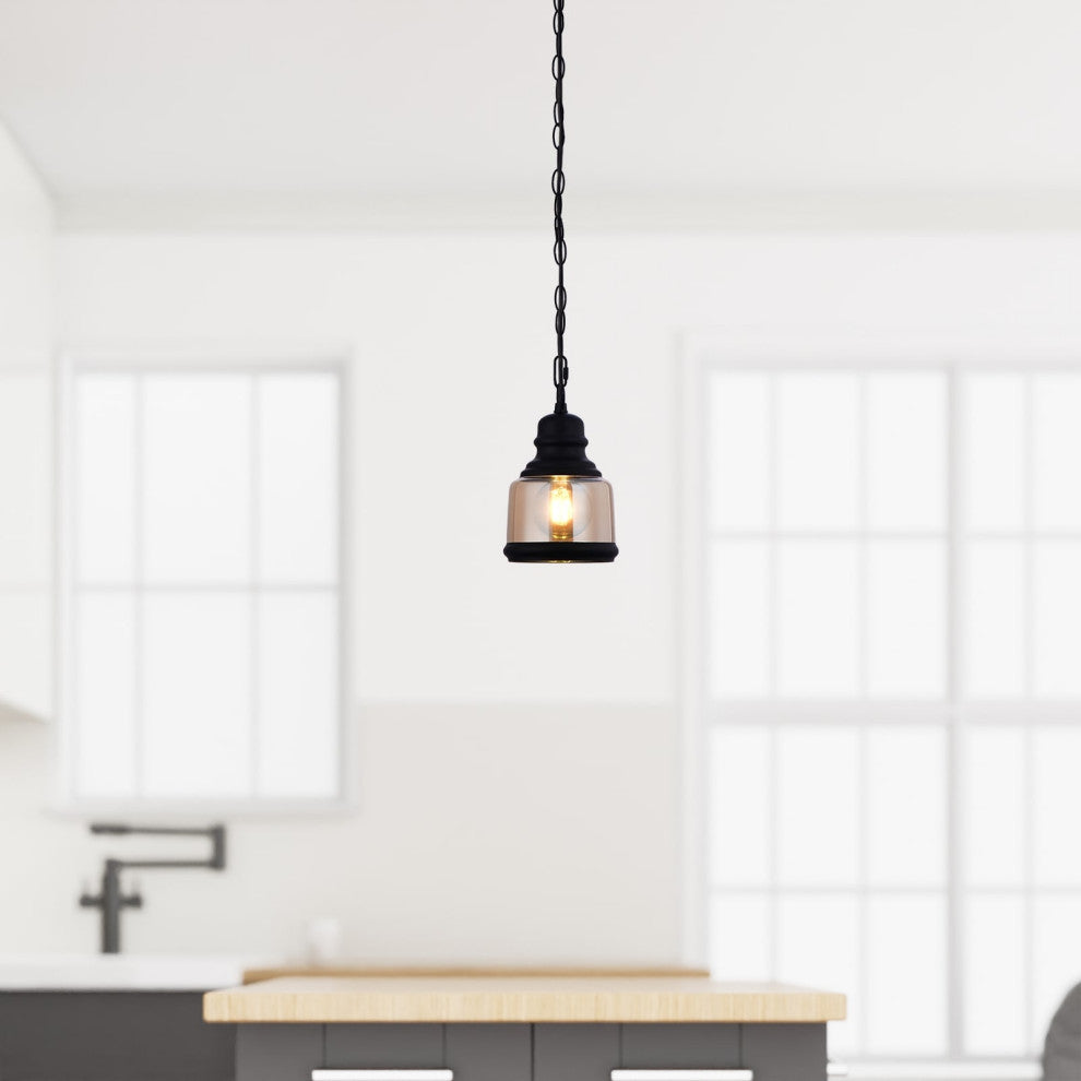Lazzur Sarthe 1 Light 6" Matte Black Pendant