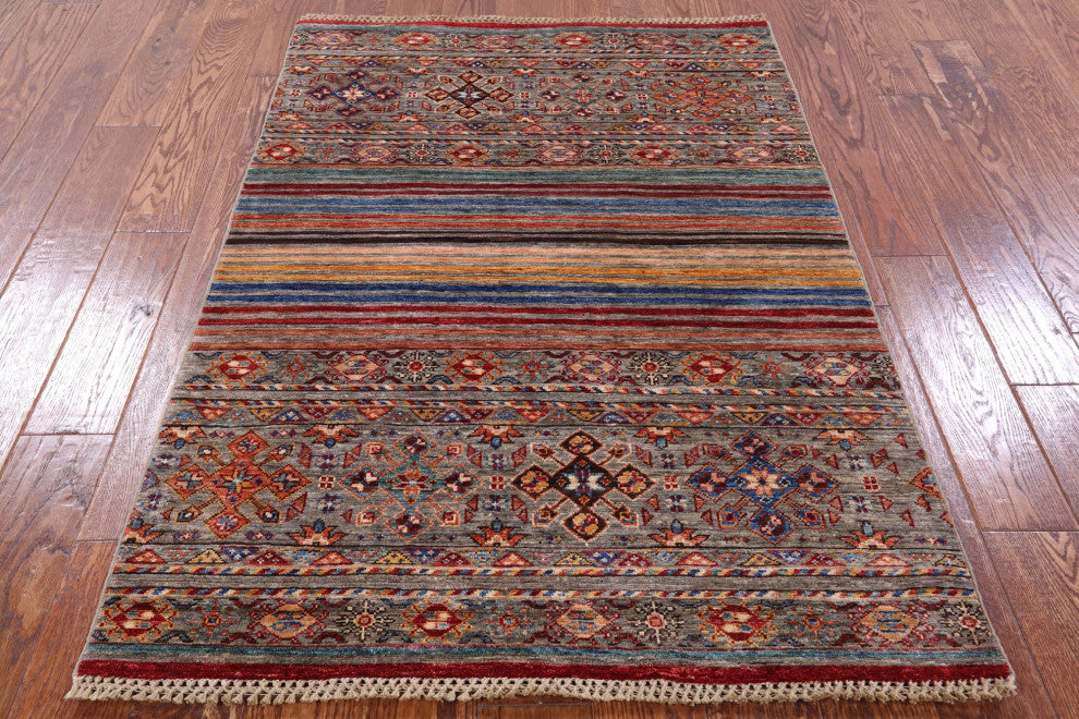 Khorjin Super Kazak Handmade Rug 3' 5" X 4' 11" Q7462