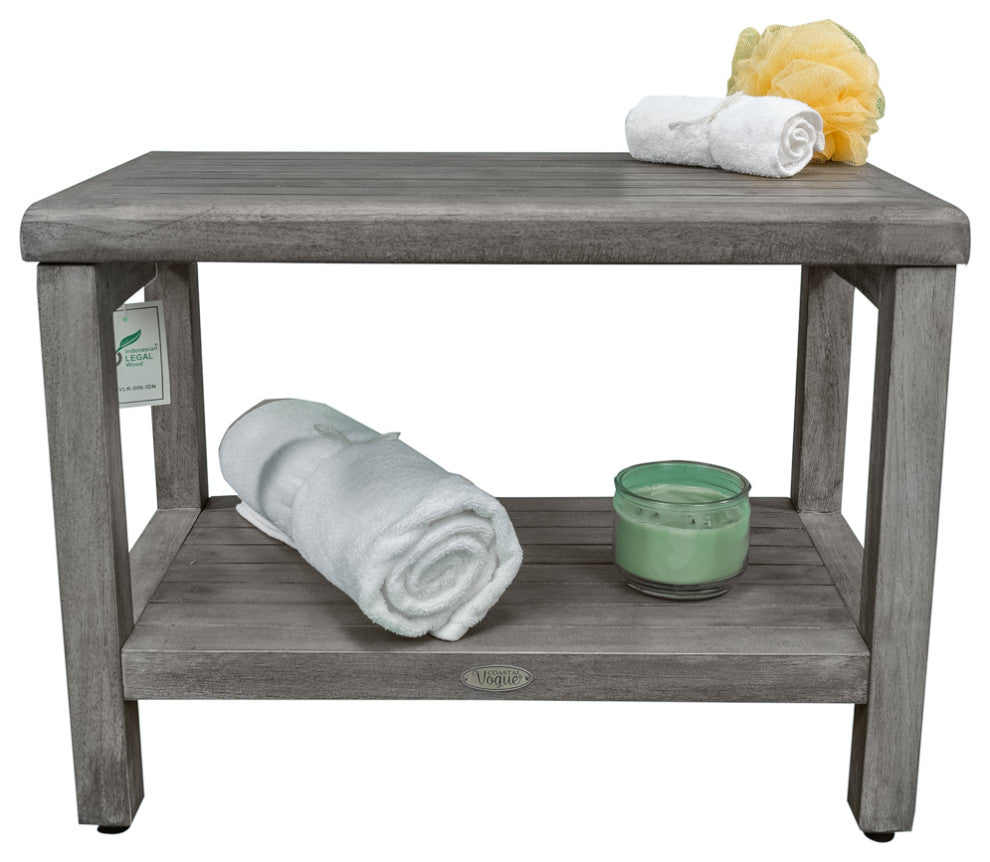 CoastalVogue Eleganto 24" Wide ShowerBench GR115, Gray
