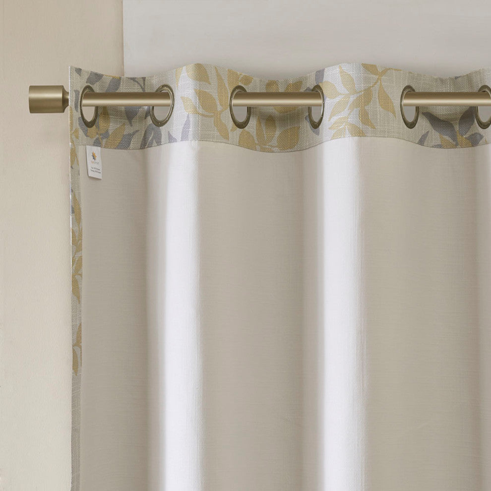 SunSmart Julie Printed Botanical Blackout Curtain Panel, Yellow
