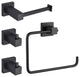 Cube 4-Piece Bathroom Hardware Set, Matte Black