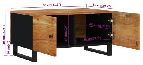 vidaXL Coffee Table Sofa Side Table Solid Wood Acacia and Engineered Wood