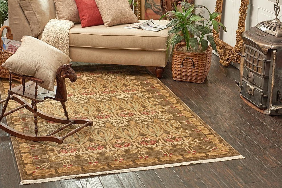 Unique Loom Brown Carnation Edinburgh 6' 0 x 6' 0 Round Rug