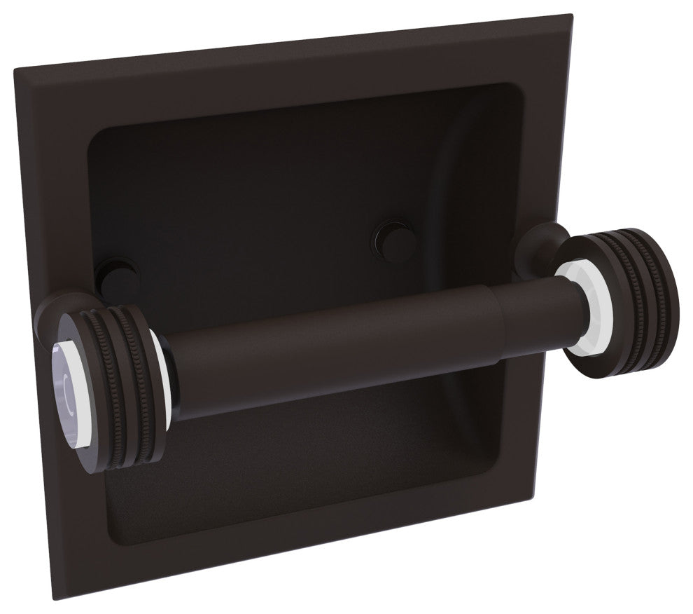Pacific Grove Recessed Toilet Paper Holder with Dotted Accent, Oil Rubbed Bronze