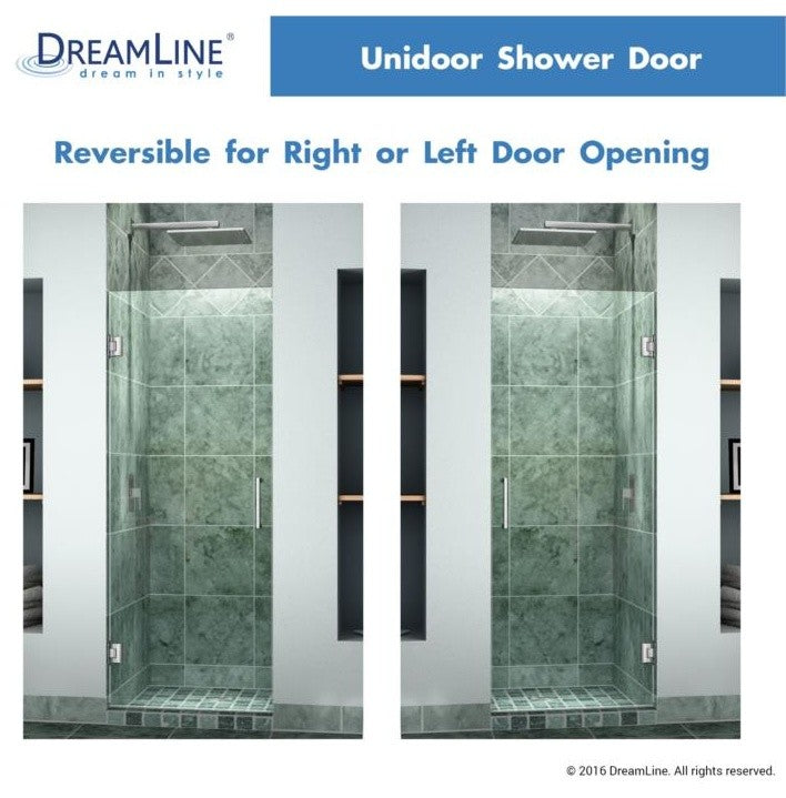 DreamLine 23" to 30" Frameless Hinged Sliding Shower Door, SHDR-20237210F-09