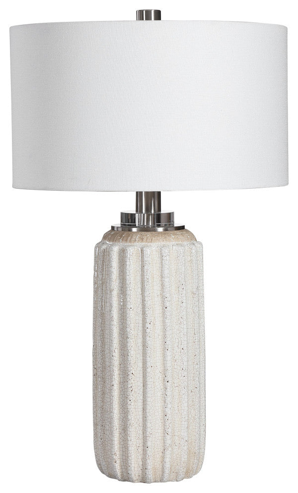 Uttermost Azariah White Crackle Table Lamp