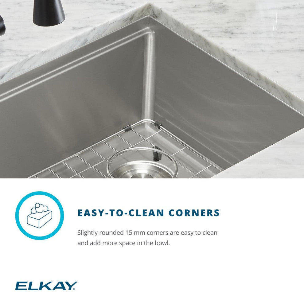EFRU30169RTWC Elkay Crosstown 16 Gauge Workstation Stainless Steel Sink Kit