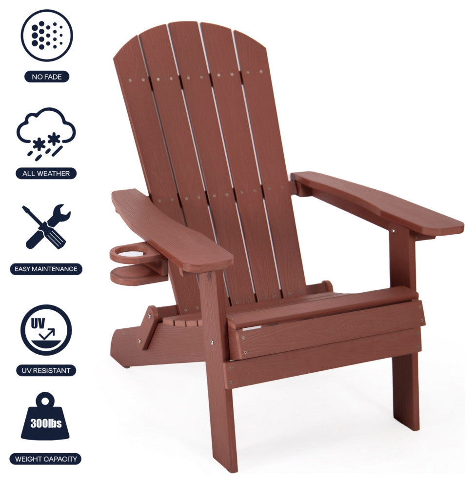 Inspired Home Colston Outdoor Chair, Weather Resistant, Brick