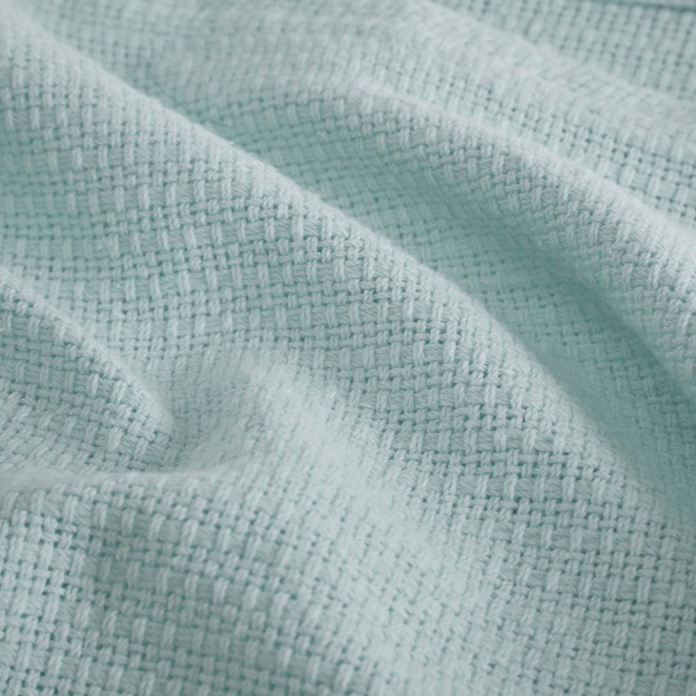 Madison Park Freshspun Basketweave All-Season Bedding Blanket, Blue
