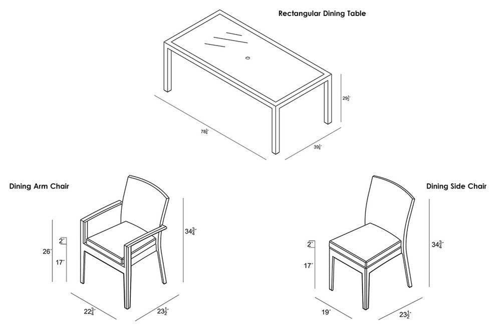 District 9 Piece Dining Set, No Cushions