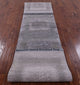 Runner Wool and Silk Abstract Hand Knotted Rug 2' 4" X 12' 1" Q9072