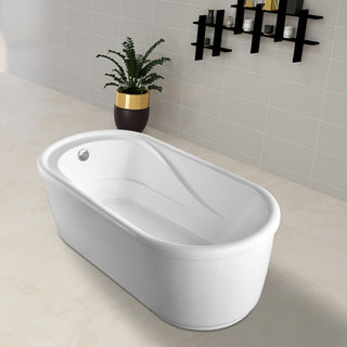 Vanity Art 59" Freestanding Acrylic Soaking Bathtub