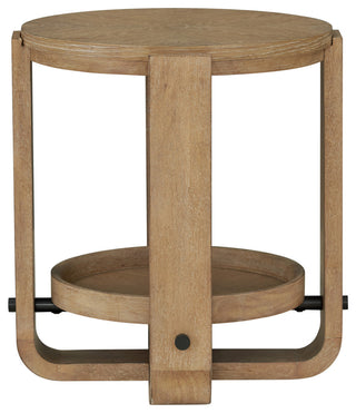 Round End Table With Shelf