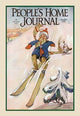 Dangerous Skiing with The Puppy - Gallery Wrapped Canvas Art 28" x 42"