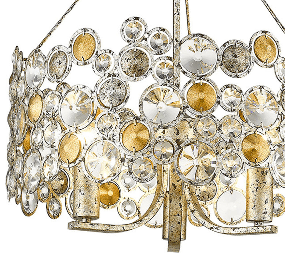 Vitozzi 3-Light Antique Silver Leaf Chandelier