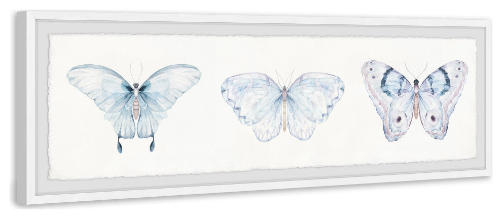 "Butterfly Madness" Framed Painting Print, 30x10