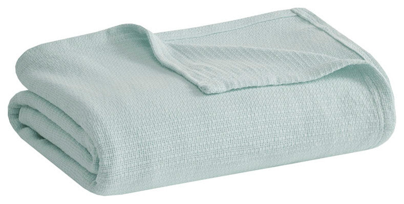 Madison Park Freshspun Basketweave All-Season Bedding Blanket, Blue