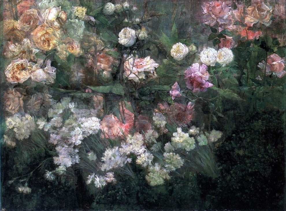 Maria Oakey Dewing Garden in May Premium Canvas Print