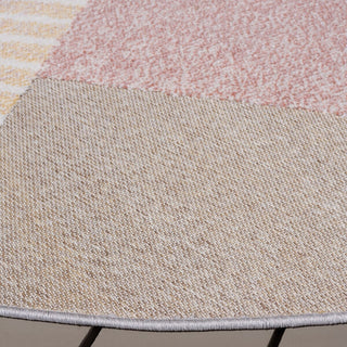 Safavieh Sarasota Collection SAR102 Indoor-Outdoor Rug, Pink/Brown, 6'7" Round