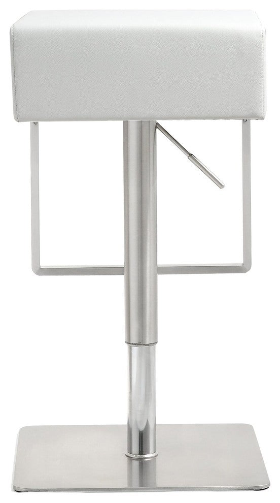 TOV Furniture Seville White Stainless Adjustable Barstool