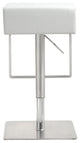 TOV Furniture Seville White Stainless Adjustable Barstool
