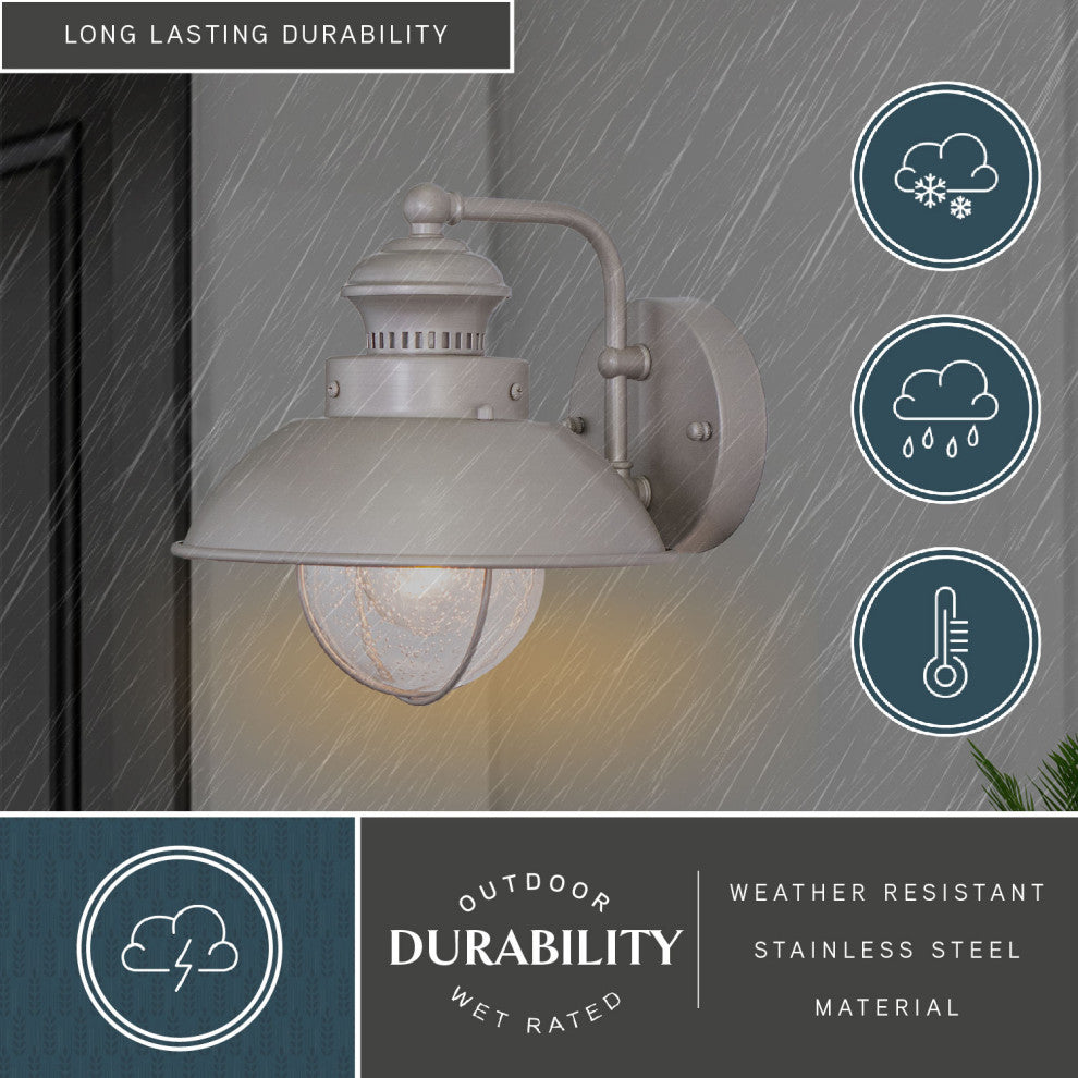 Harwich 8" Outdoor Wall Light Brushed Nickel