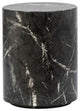Sully Round Pedestal Side Table, Black and White