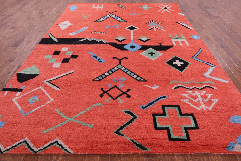 Moroccan Handmade Wool Rug 9' 2" X 12' 0" - Q13105