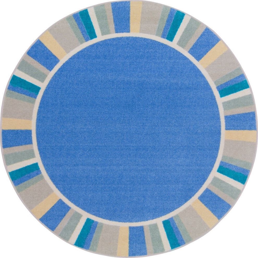 Off The Cuff 13'2" Round Area Rug, Color Light Blue