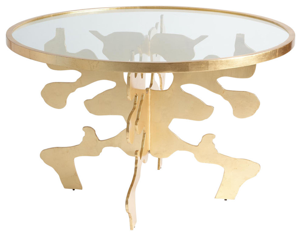 Ink Blot Dining Table, Gold Leaf, 48