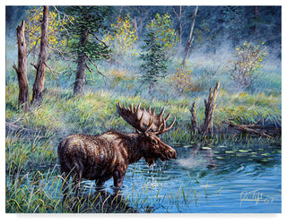 Jeff Tift 'Moose Painting' Canvas Art, 32"x24"