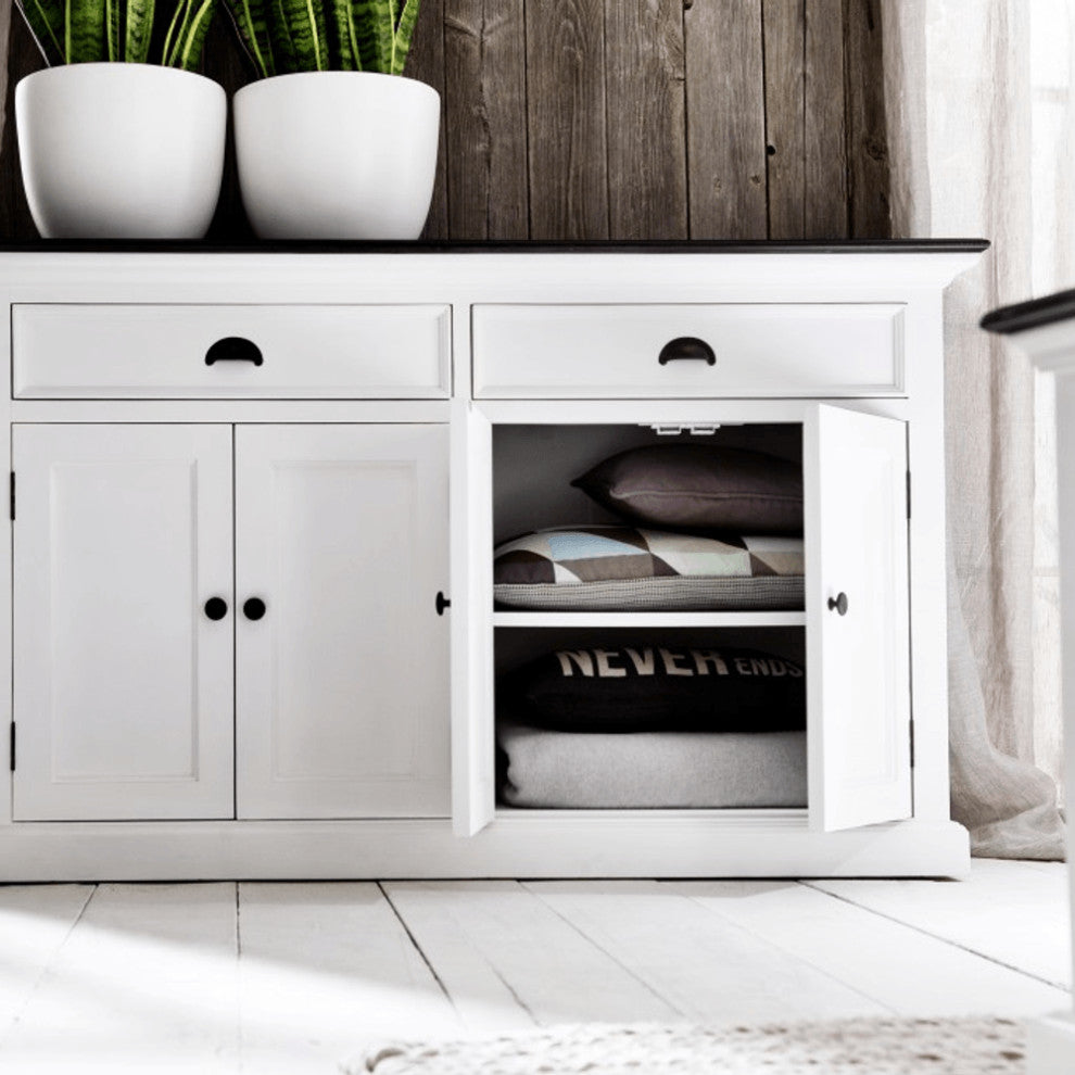 Modern Farmhouse Black And White Buffet Server