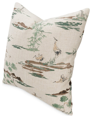 Eden Akari 22" Square Pillow, Set of 2, Basil Green