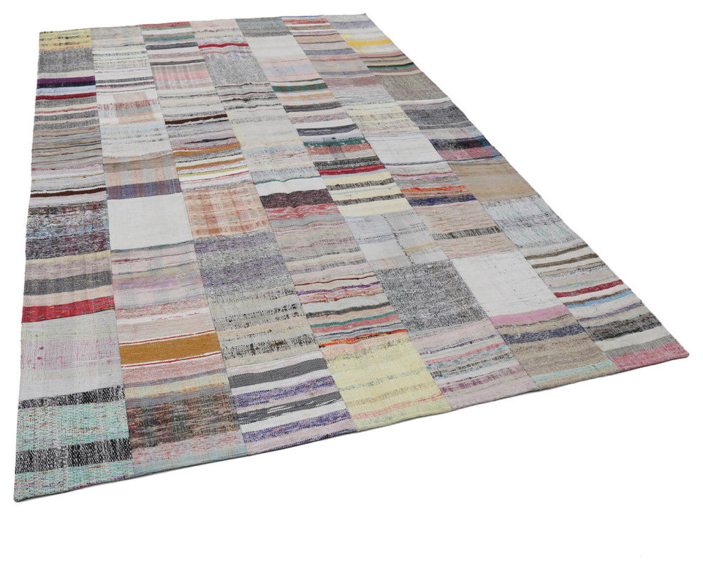 Rug N Carpet - Handmade Turkish 6' 7'' x 9' 10'' Tribal Patchwork Kilim Rug