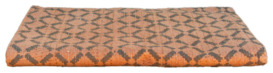 Summer Sunset Block Print Cotton Indian Blanket