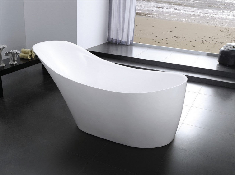 Kube Victorian 67'' Free Standing Bathtub, White