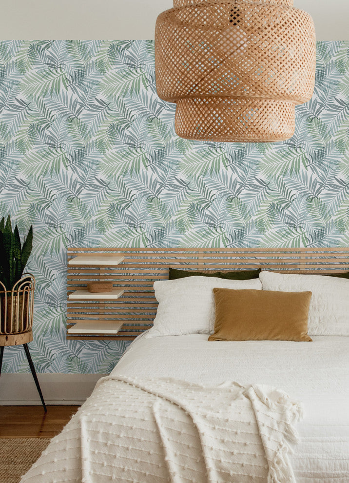 Blue Tropical Vibe Peel & Stick Wallpaper