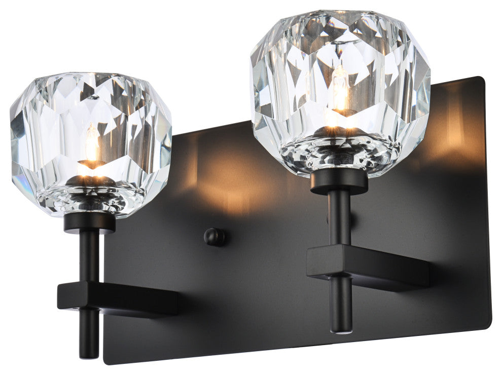 2 Light Wall Sconce, Black