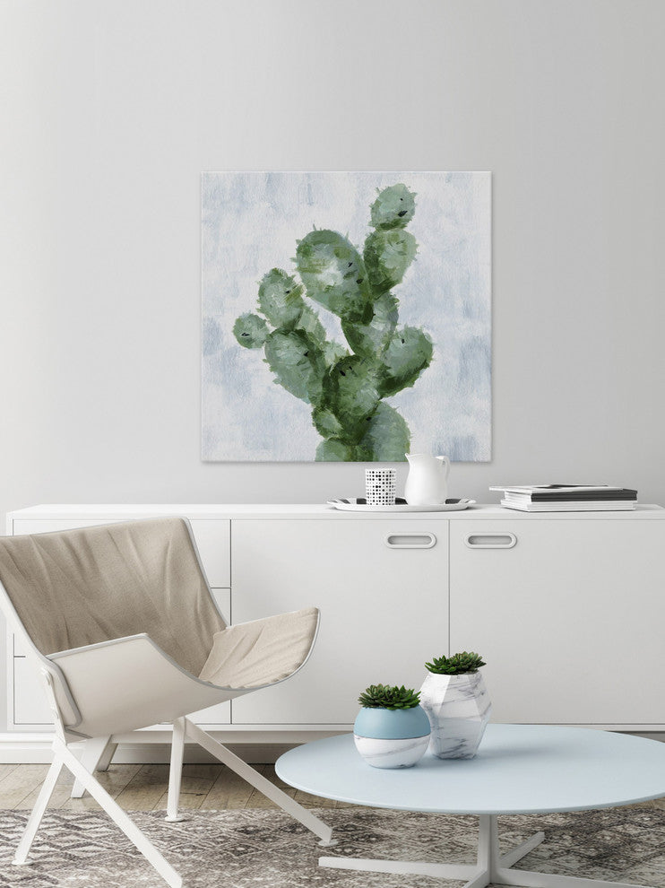 "Abstract Cactus" Painting Print on Wrapped Canvas, 24"x24"