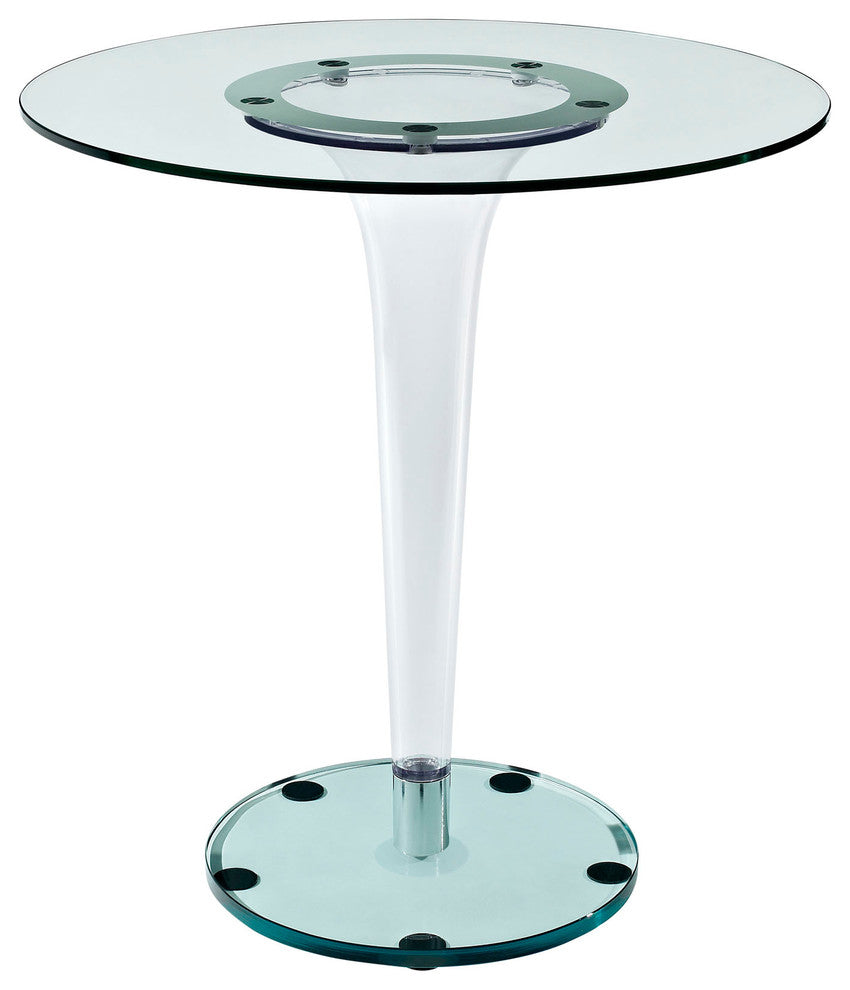 Modern Contemporary Kitchen Glass Dining Table Clear