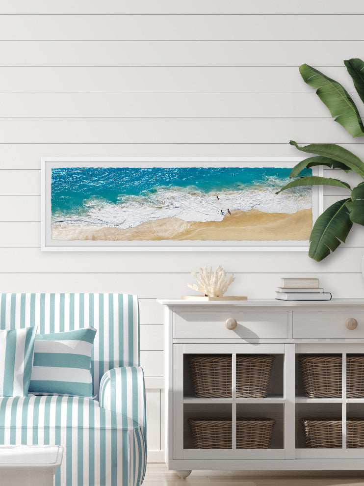 "Enjoy the Waves" Framed Painting Print, 30x10