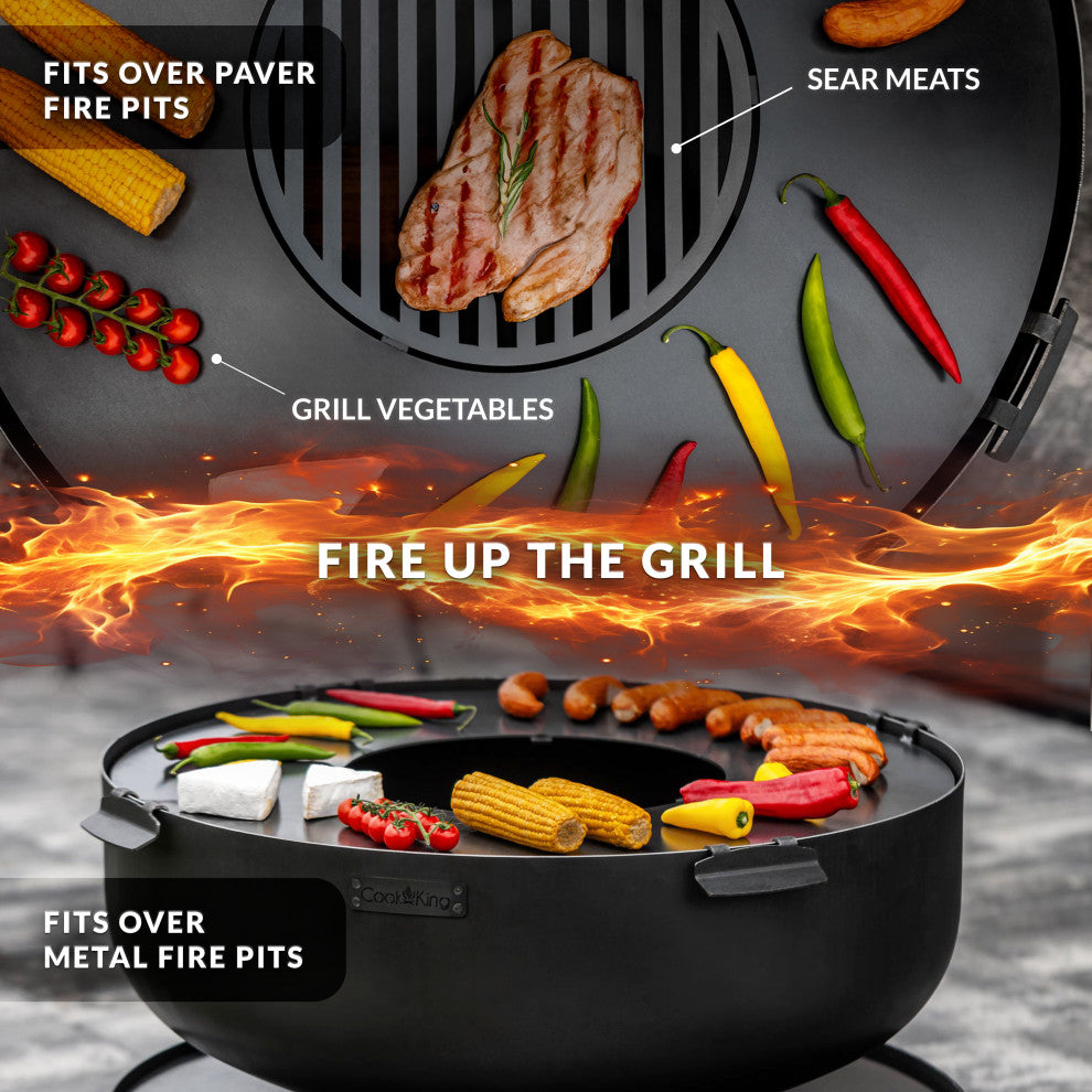 24" Cooking Grill Plate Accessory for Fire Pits and Paver Fire Pits