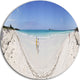 Cayo Coco Tropical Beach Panorama, Modern Seascape Round Wall Art, 23"
