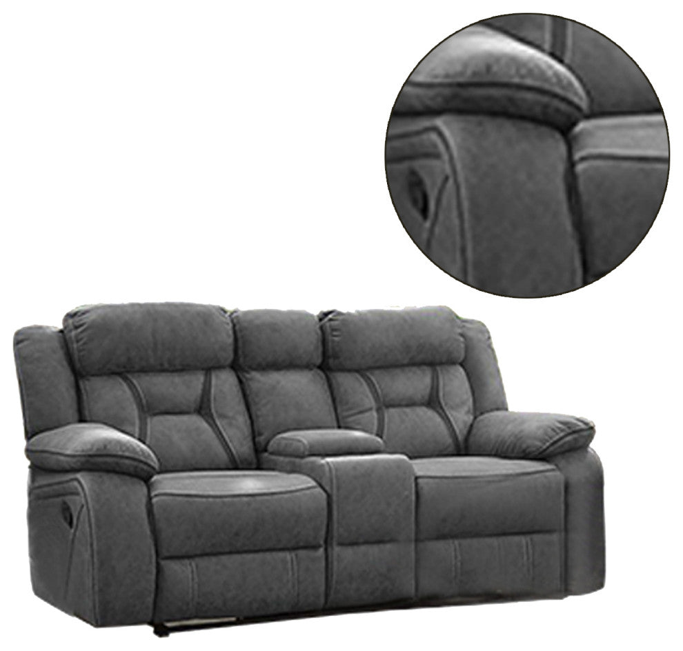 Pillow Top Arm Upholstered Motion Loveseat, Gray