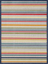 Calla Ivory/Multi Stripes Indoor/Outdoor Area Rug, 3'3 X 4'11