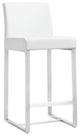 Maklaine 27" Contemporary Fabric Counter Stools in White (Set of 2)