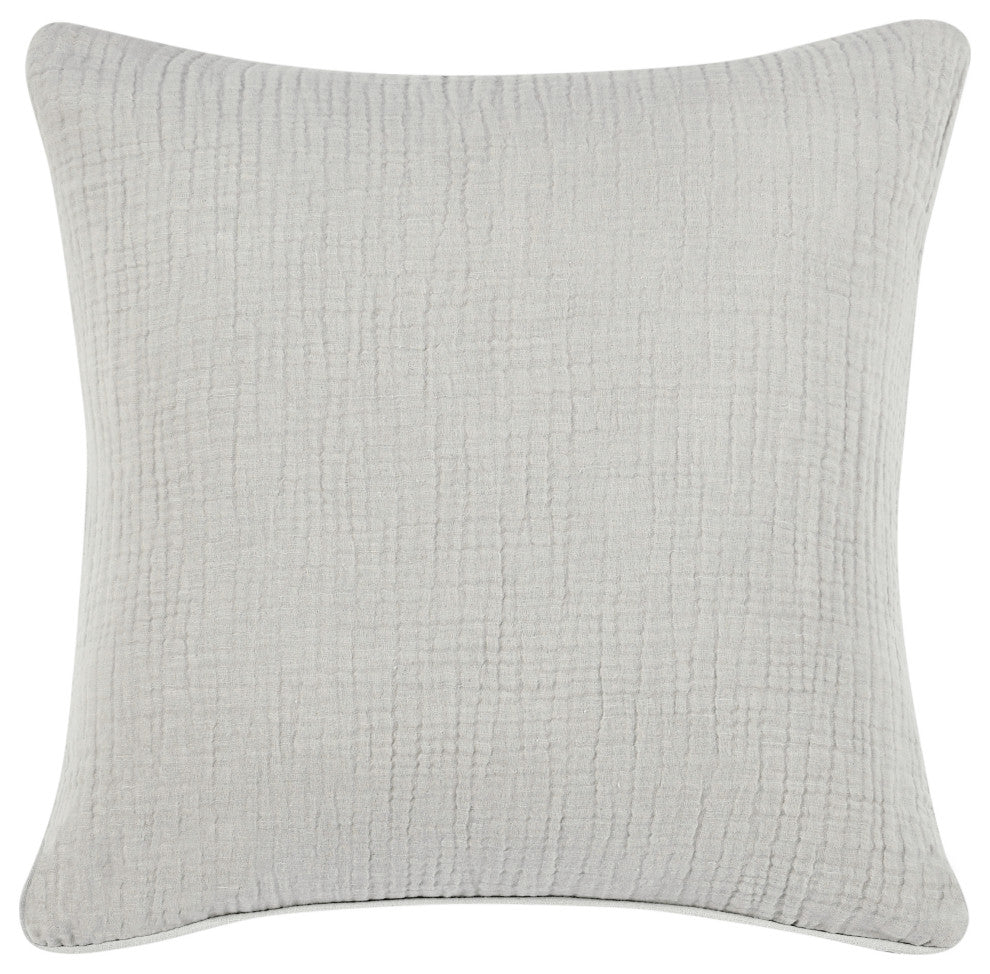 Camille Linen Sham, Gray, Euro Size