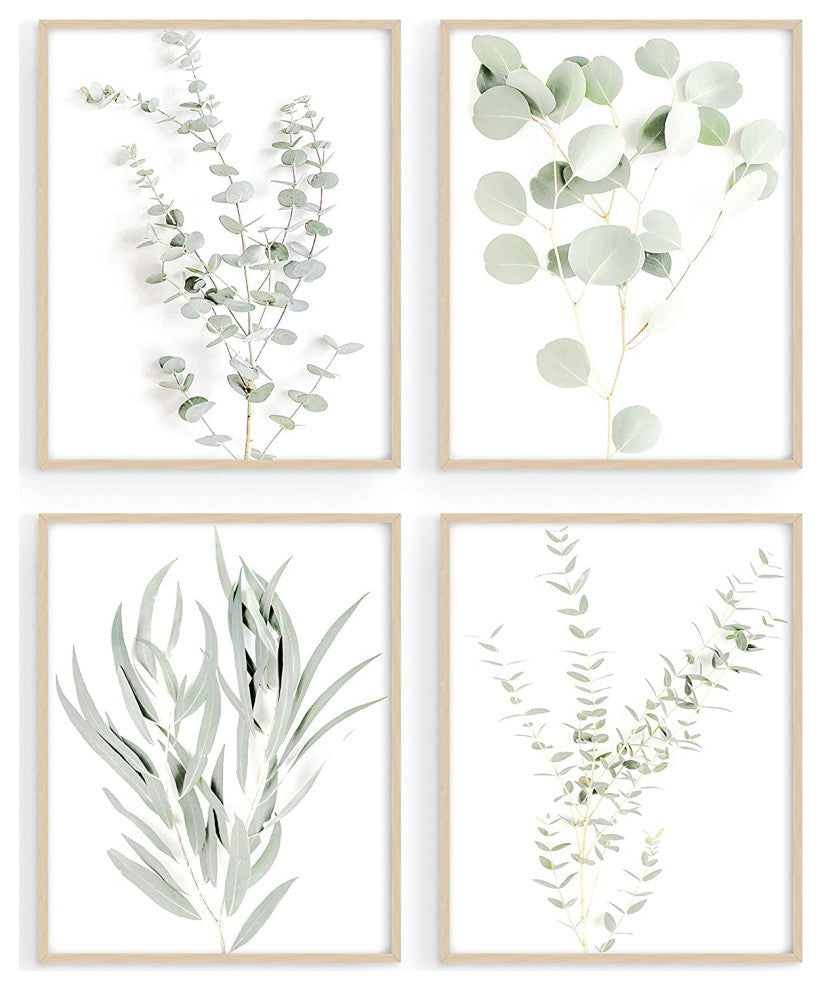 Set of 4 Plant Wall Decor Pictures Minimalist Wall Art