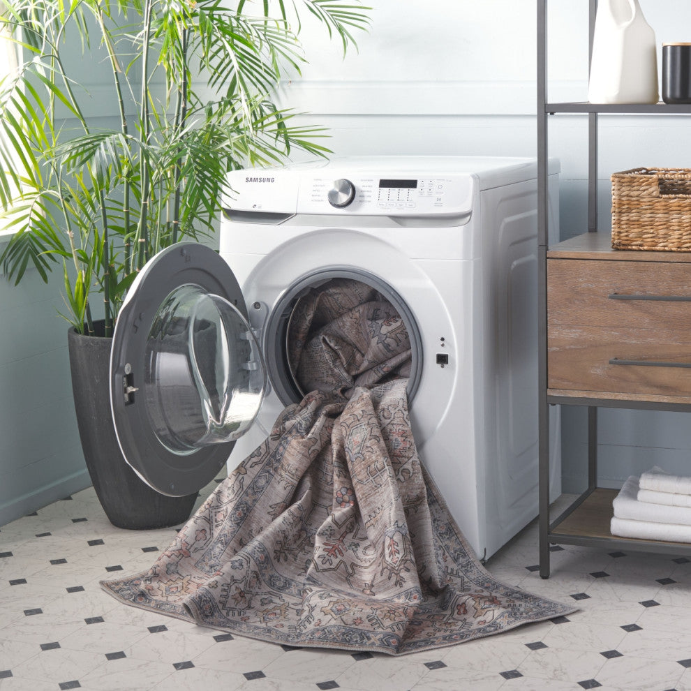 Safavieh Arizona Machine-Washable Collection ARZ243 Rug, Sage/Rust, 6'x9'