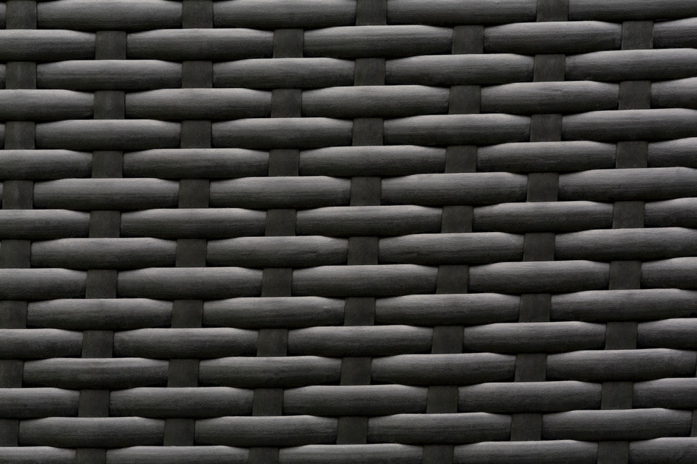 Ohana 7-Piece Deep Seating Sectional Set, Beige Sunbrella, Black Wicker